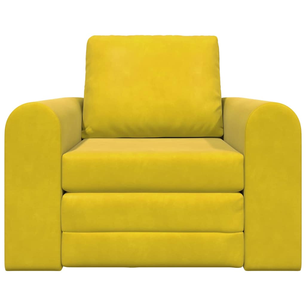 Sofa Bed Yellow 98 x 71 x 83 cm Velvet