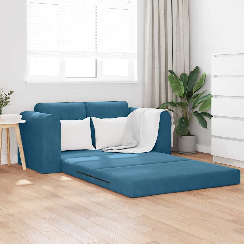 Sofa Bed Blue 148 x 71 x 83 cm Velvet