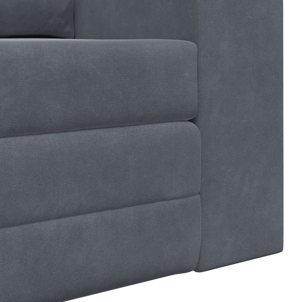 Sofa Bed Dark grey 148 x 71 x 83 cm Velvet