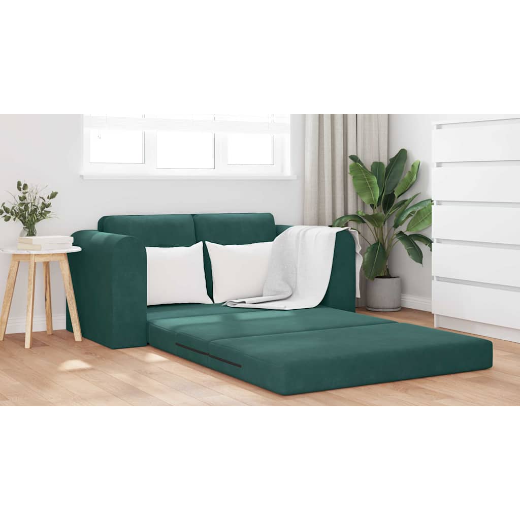 Sofa Bed Dark green 148 x 71 x 83 cm Velvet
