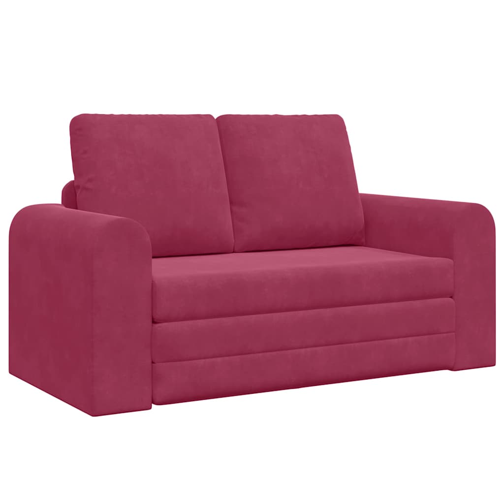 Sofa Bed Wine Red 148 x 71 x 83 cm Velvet