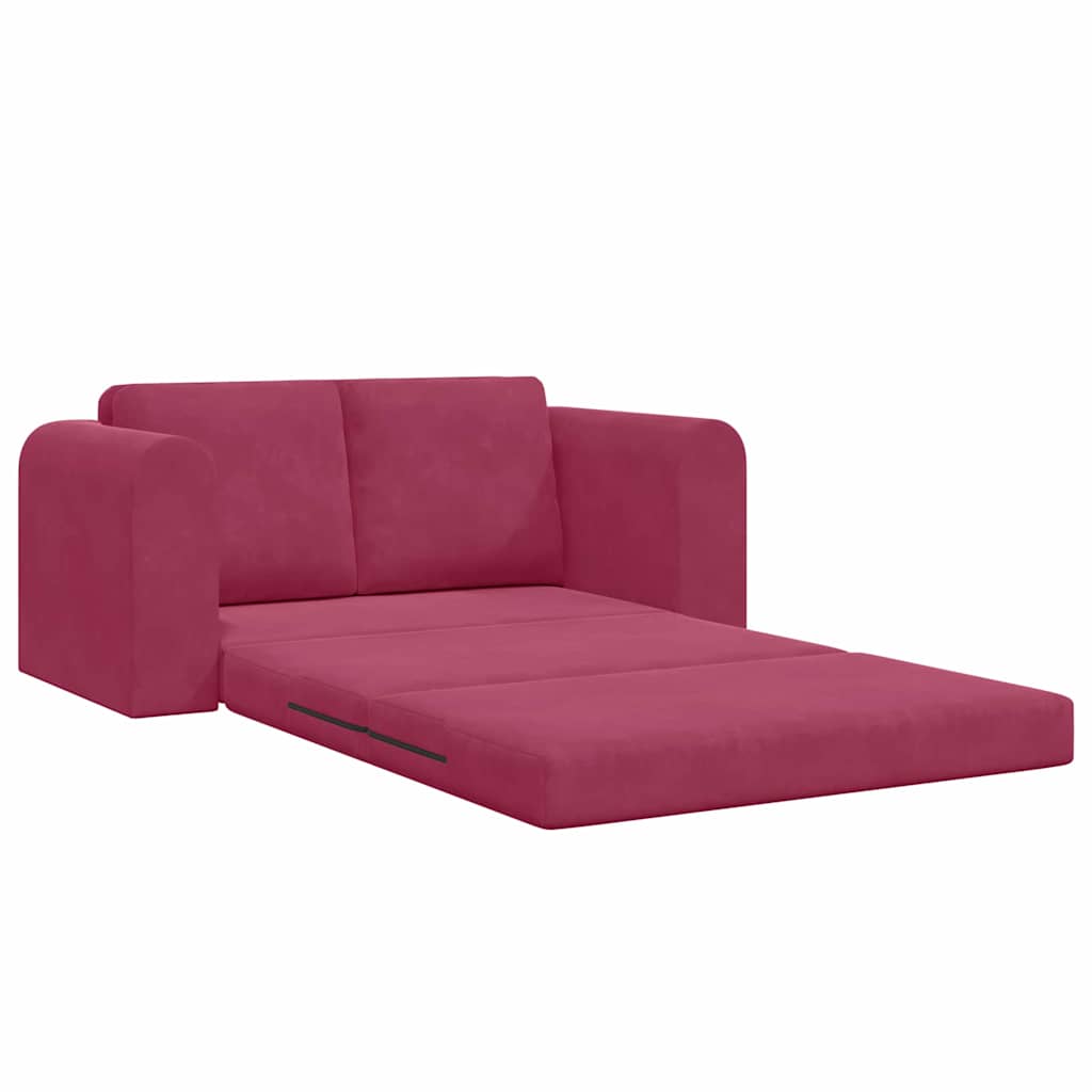 Sofa Bed Wine Red 148 x 71 x 83 cm Velvet