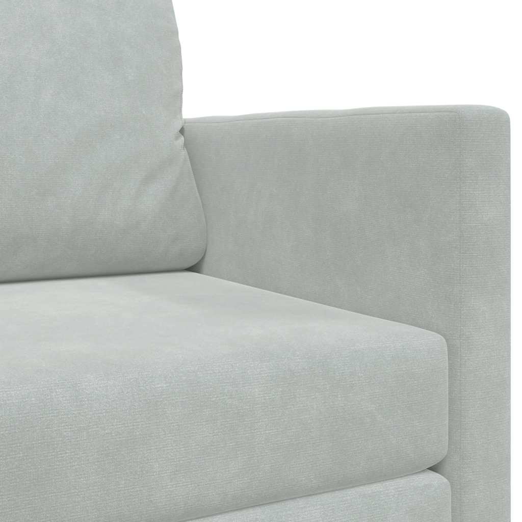 Sofa Bed Light grey 124 x 204 x 61 cm Velvet
