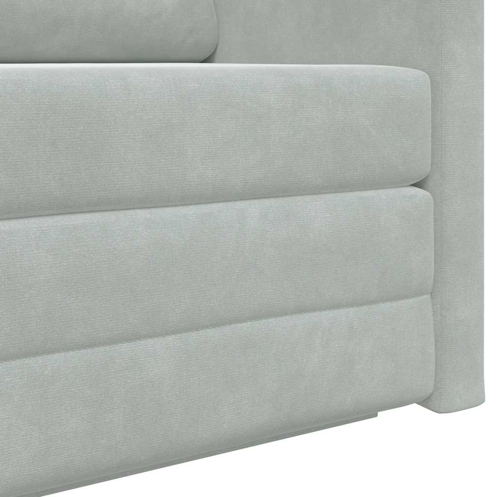 Sofa Bed Light grey 124 x 204 x 61 cm Velvet