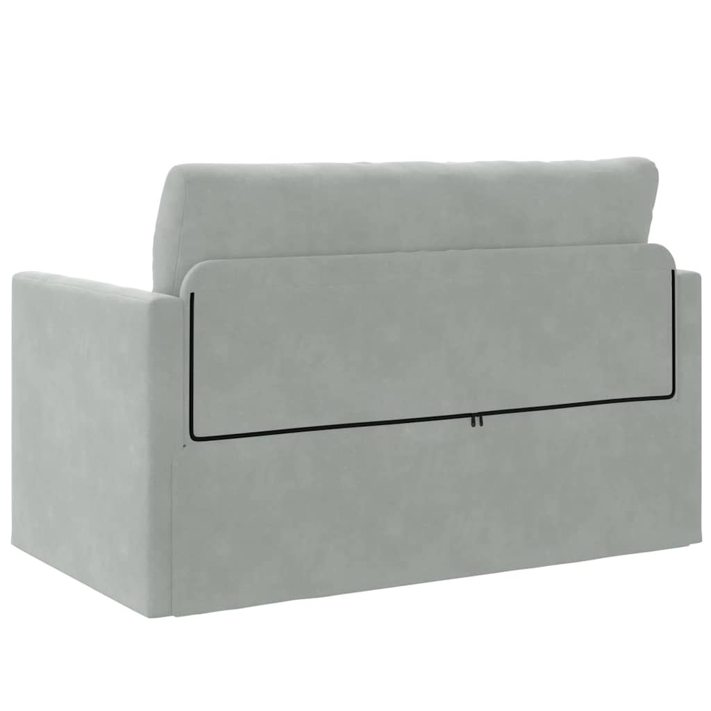 Sofa Bed Light grey 124 x 204 x 61 cm Velvet