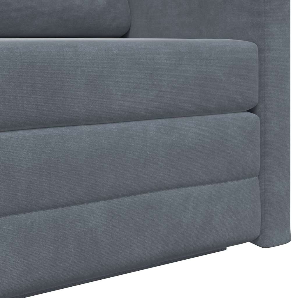 Sofa Bed Dark Grey 124 x 204 x 61 cm Velvet