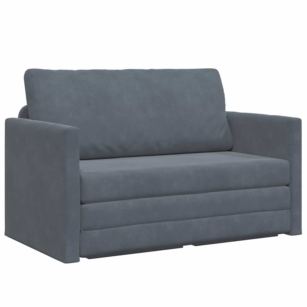 Sofa Bed Dark Grey 124 x 204 x 61 cm Velvet