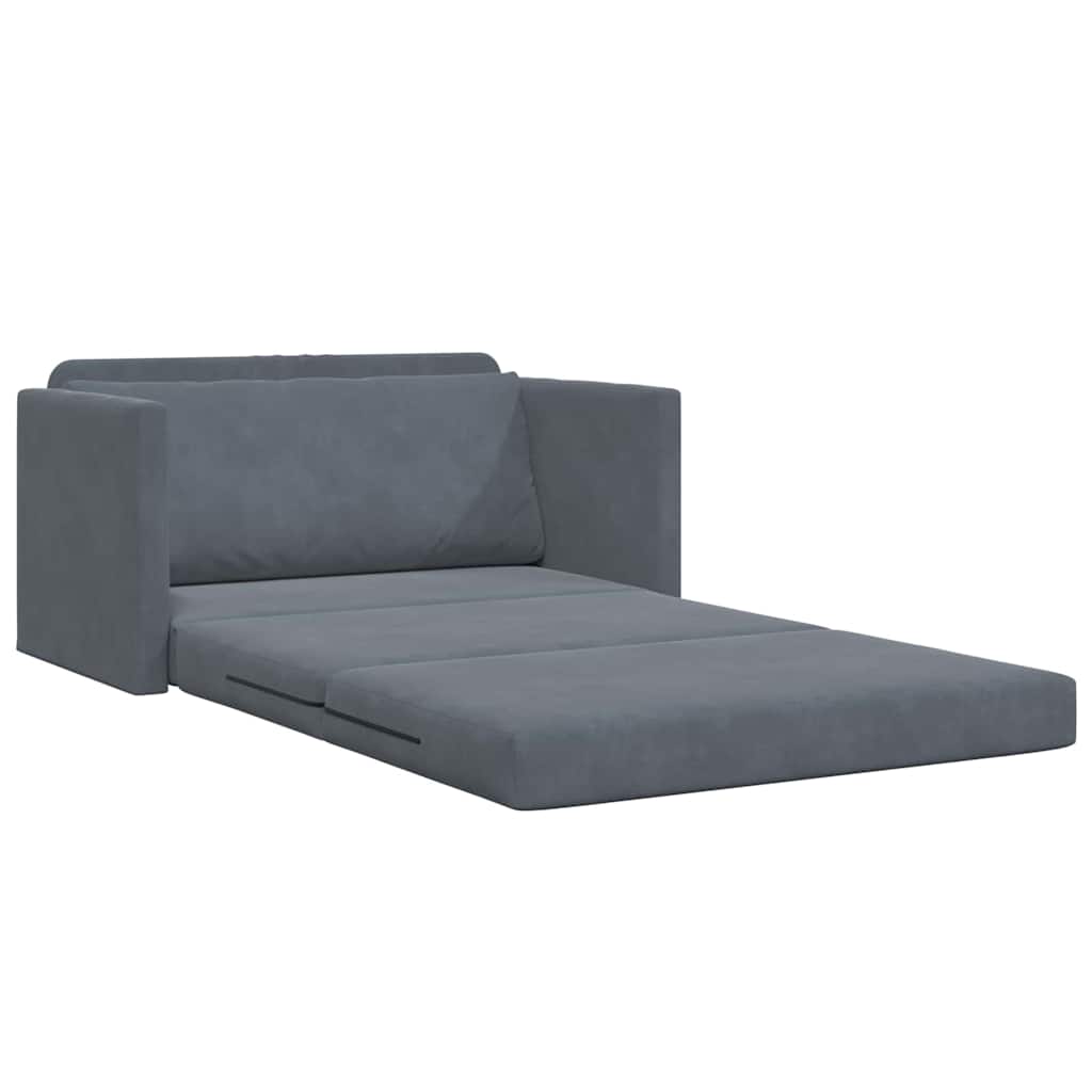 Sofa Bed Dark Grey 124 x 204 x 61 cm Velvet