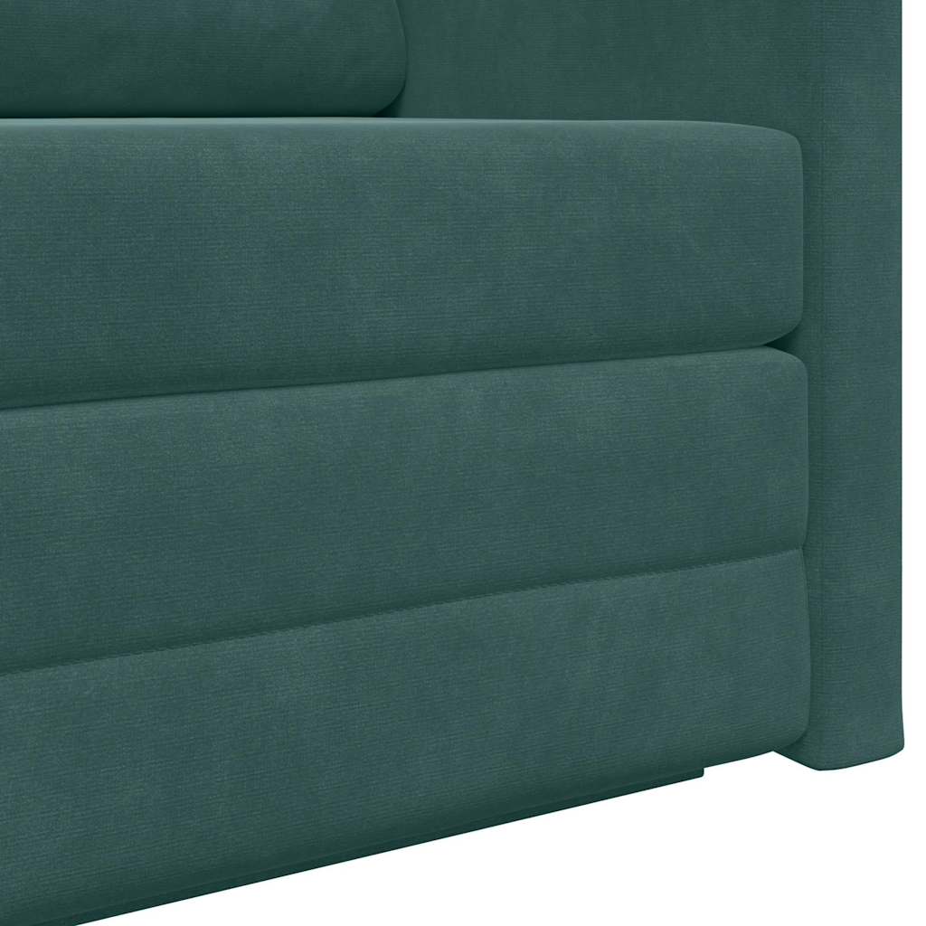 Sofa Bed Dark Green 124 x 204 x 61 cm Velvet