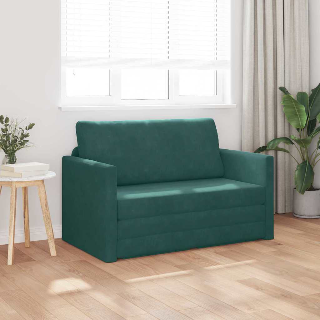 Sofa Bed Dark Green 124 x 204 x 61 cm Velvet