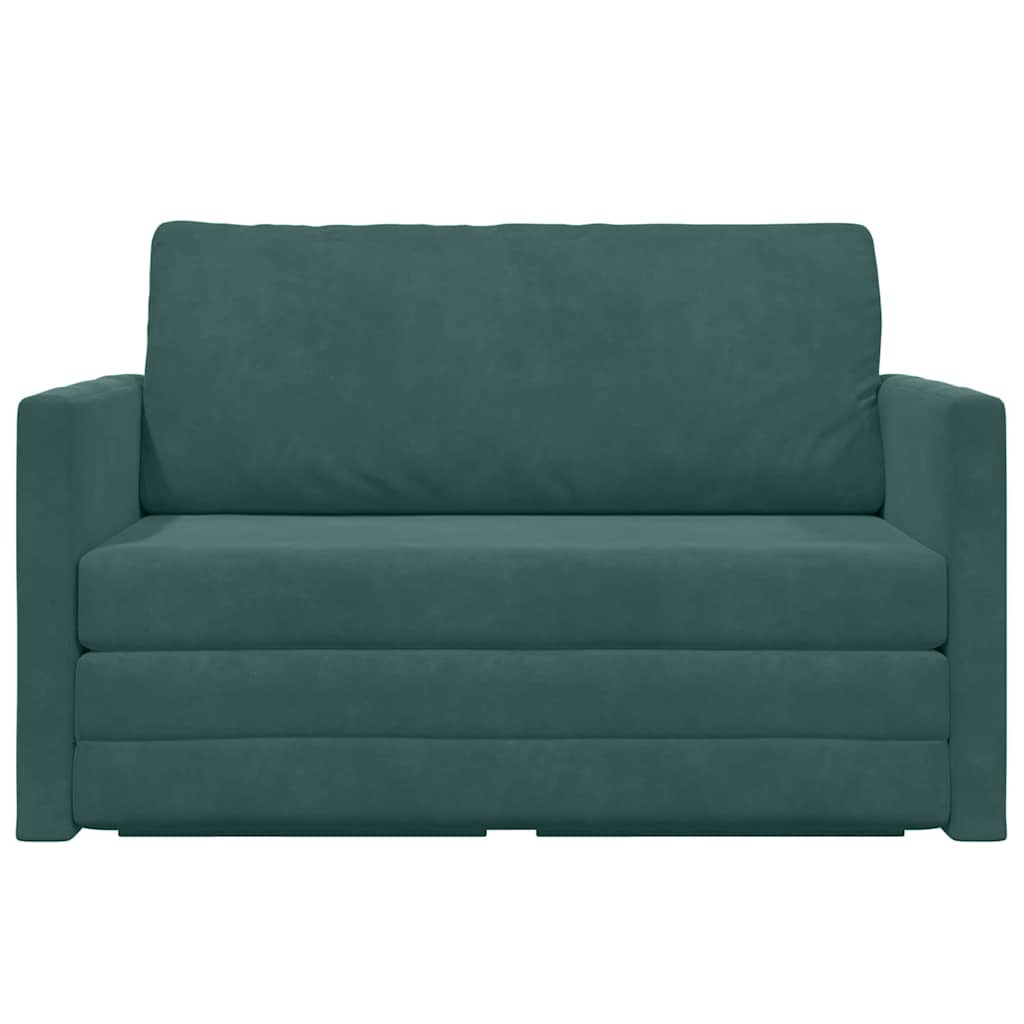 Sofa Bed Dark Green 124 x 204 x 61 cm Velvet