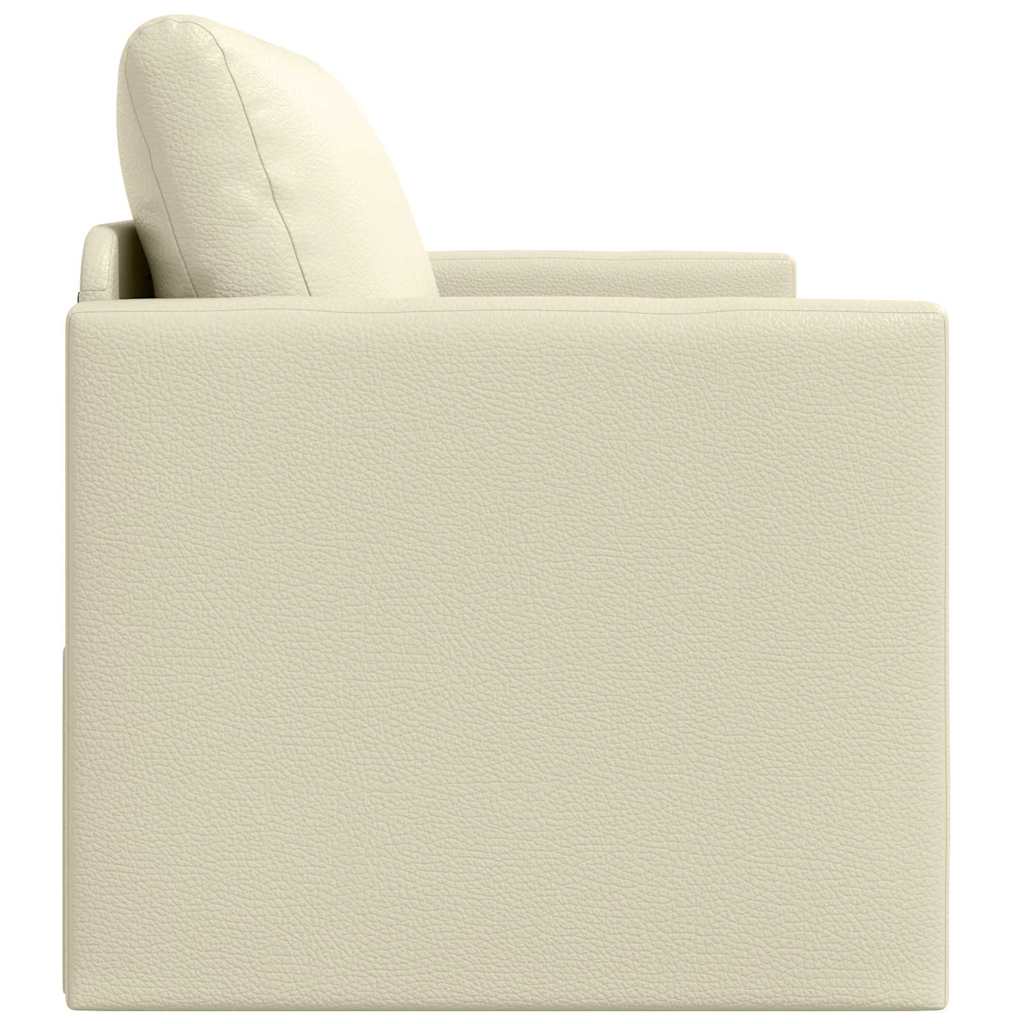 Sofa Bed Cream 124 x 71 x 78 cm Artificial Leather