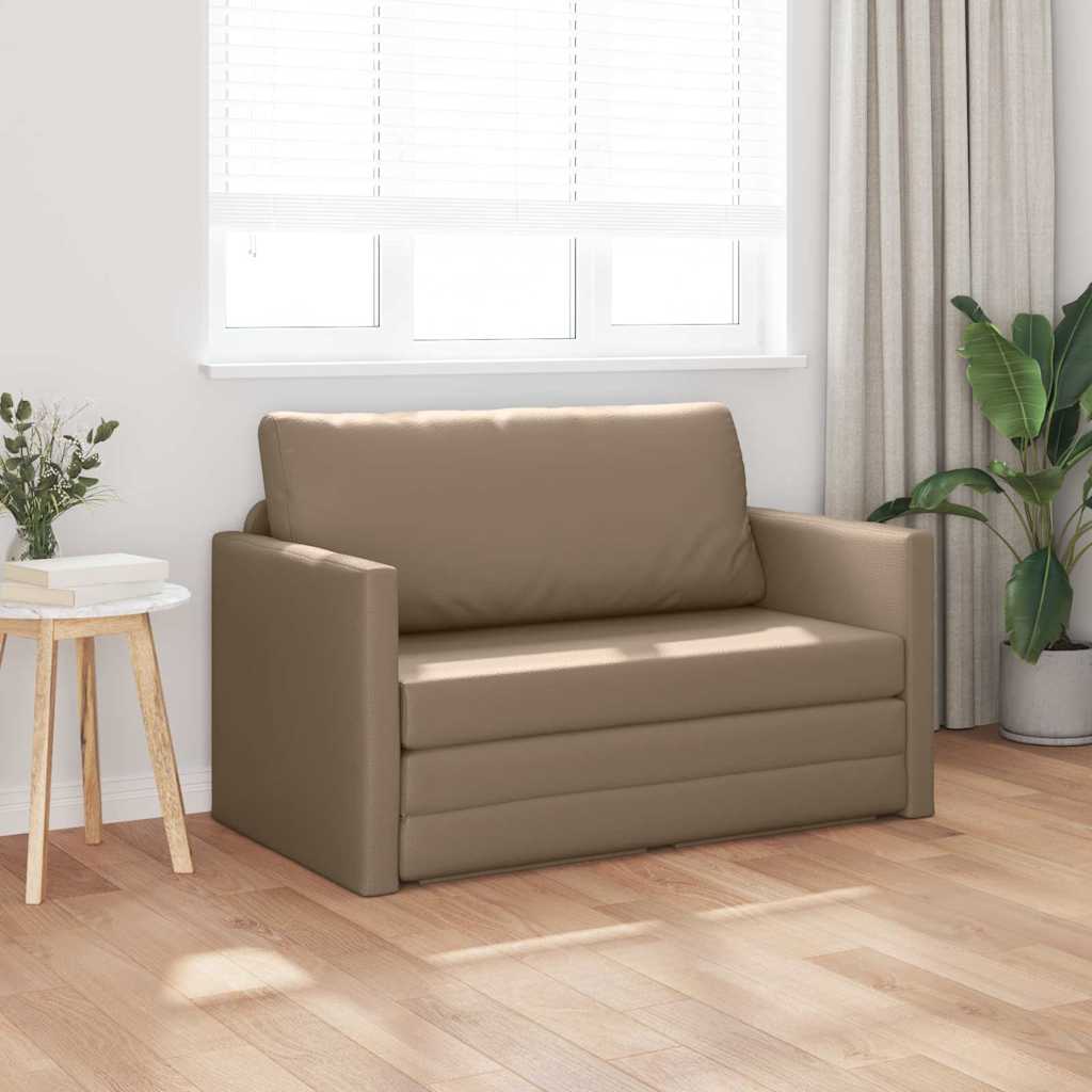 Sofa Bed Cappuccino 124 x 71 x 78 cm Artificial Leather