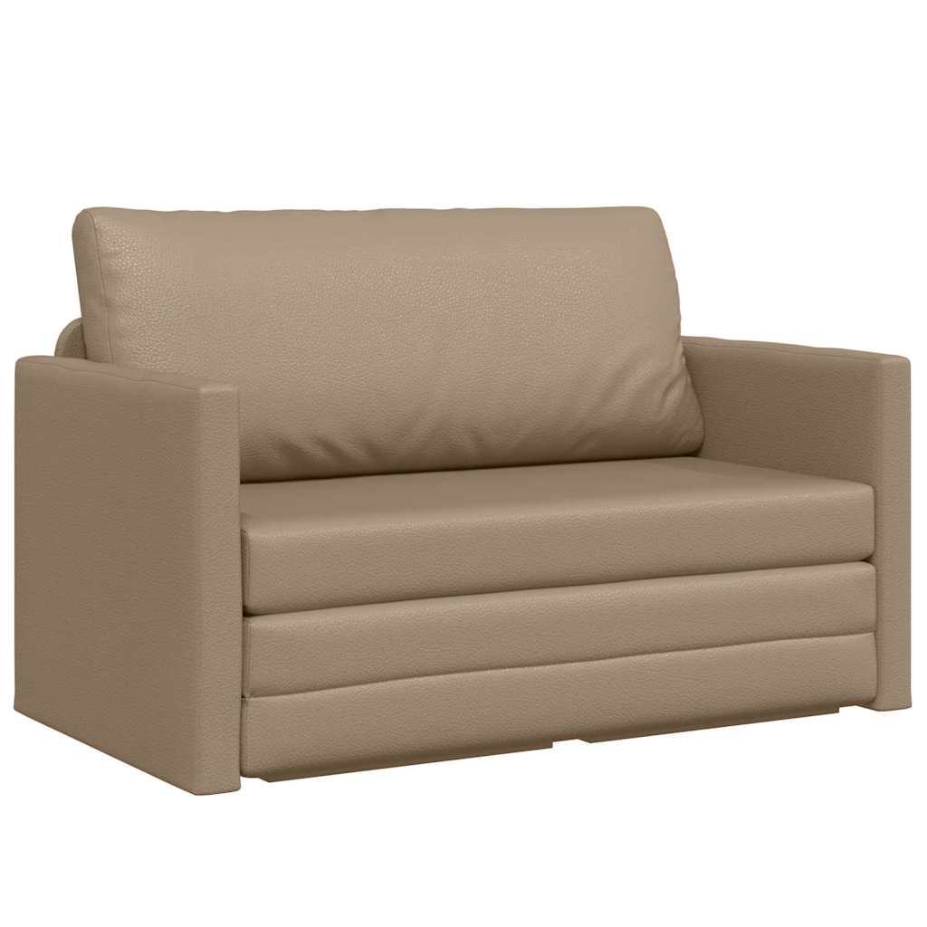 Sofa Bed Cappuccino 124 x 71 x 78 cm Artificial Leather