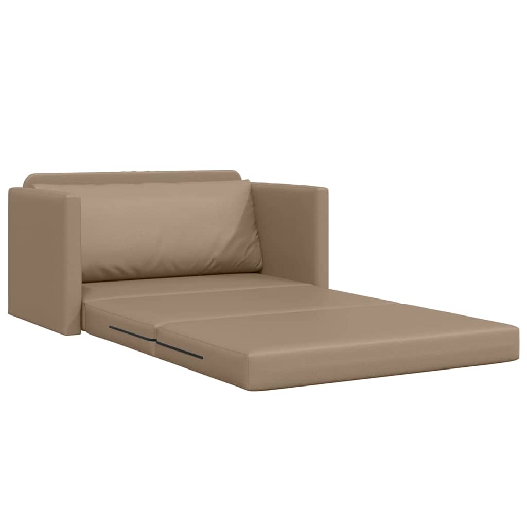 Sofa Bed Cappuccino 124 x 71 x 78 cm Artificial Leather