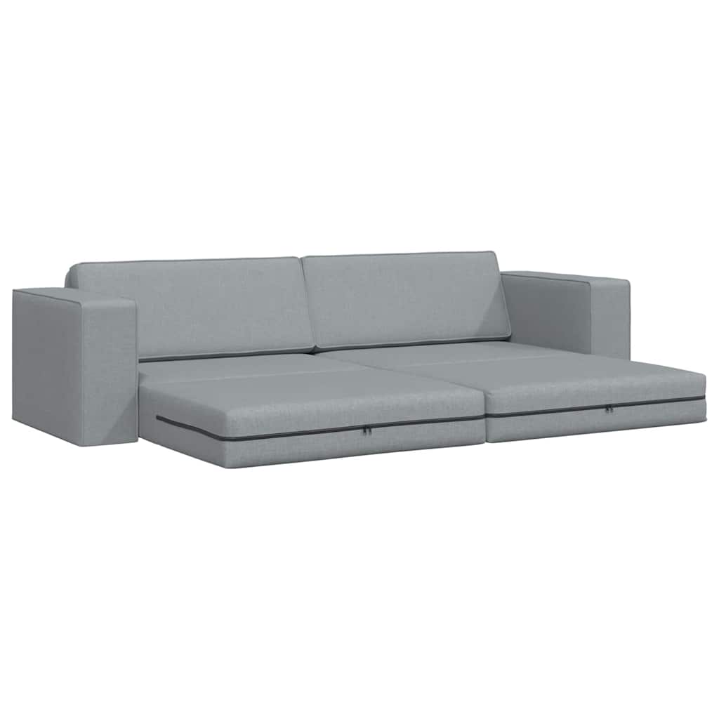 Floor Sofa Bed Light grey 245 x 78 x 77 cm Fabric