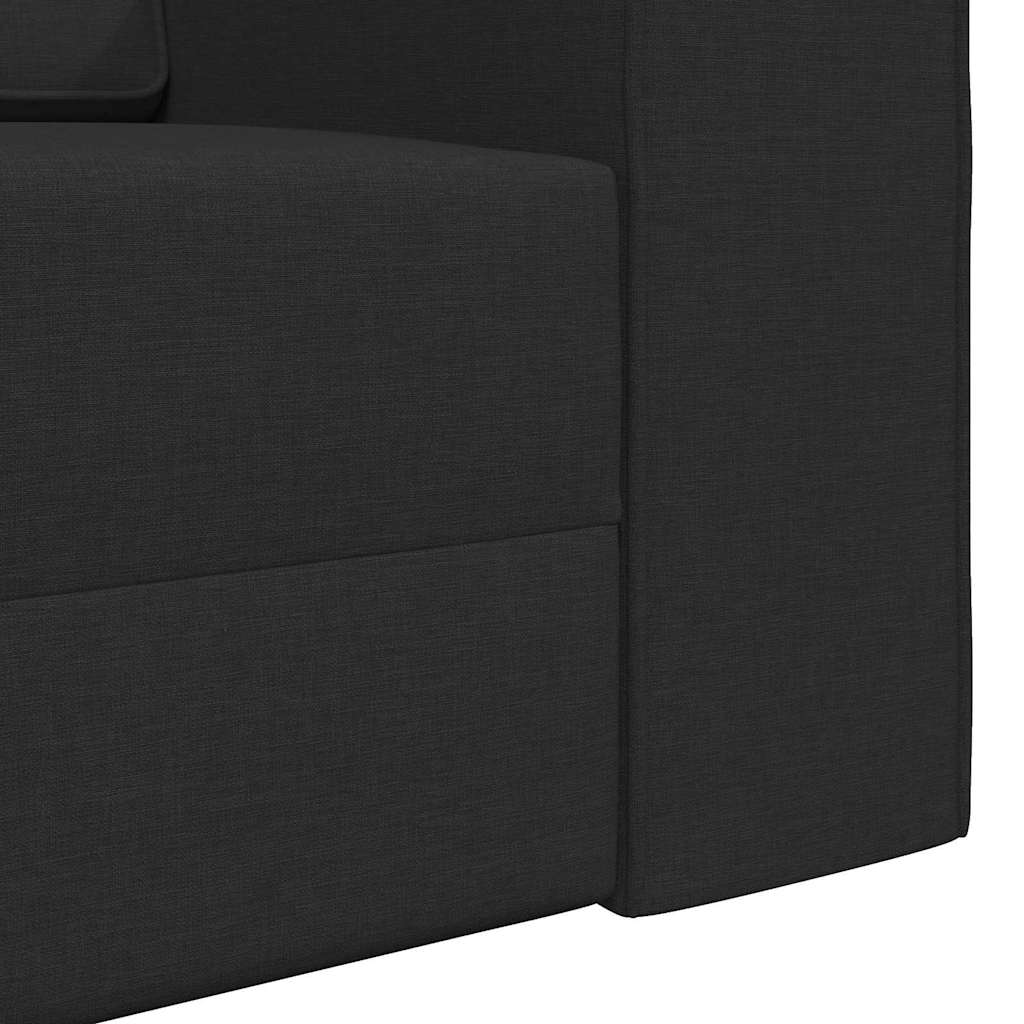 Floor Sofa Bed Black 245 x 78 x 77 cm Fabric