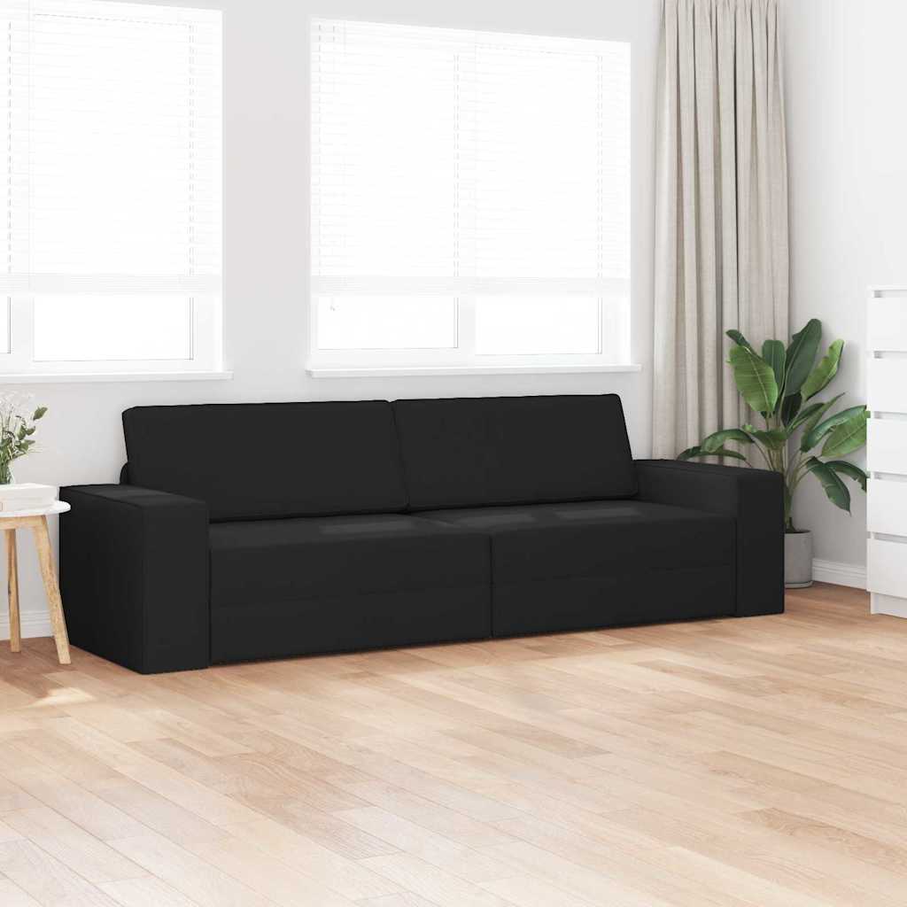Floor Sofa Bed Black 245 x 78 x 77 cm Fabric