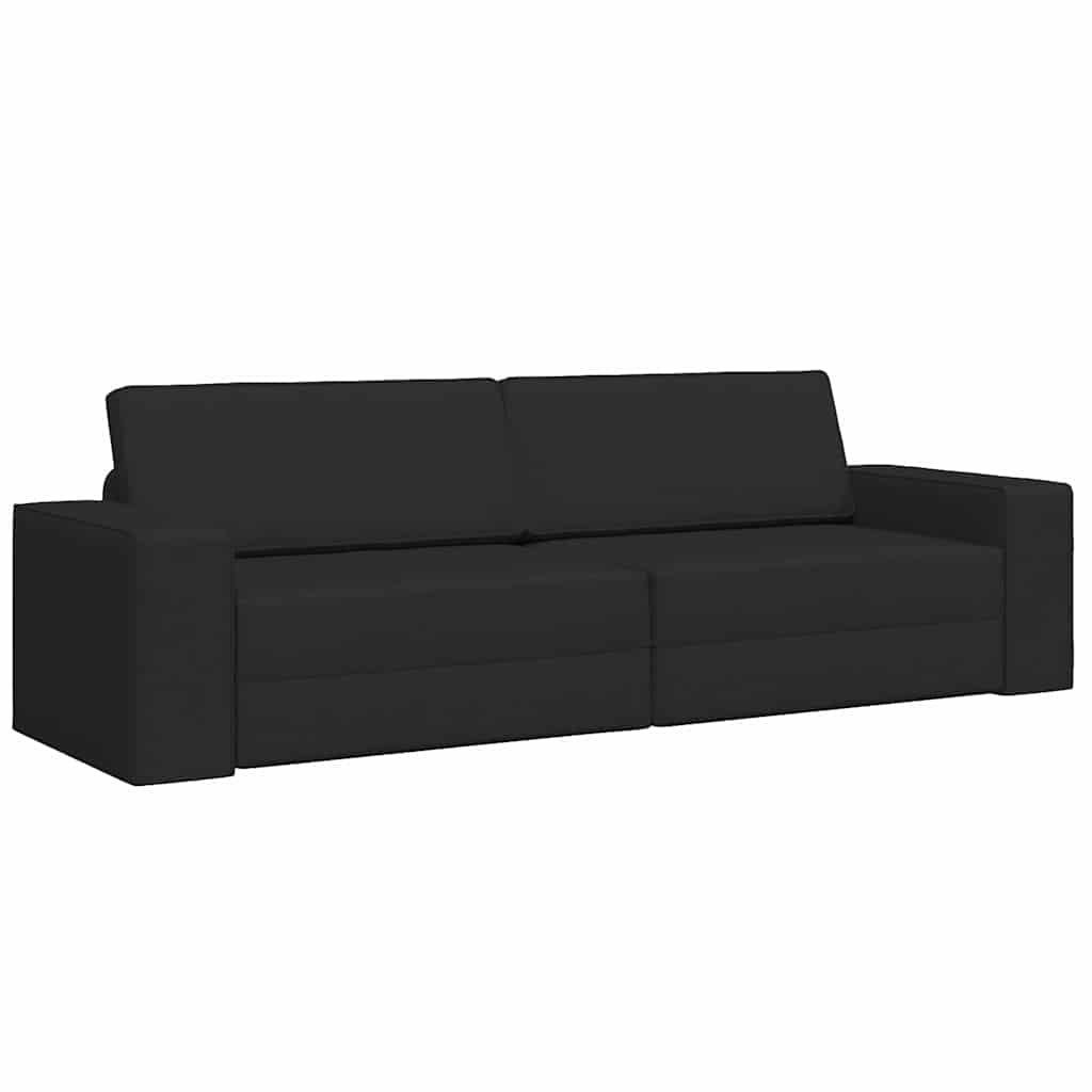 Floor Sofa Bed Black 245 x 78 x 77 cm Fabric