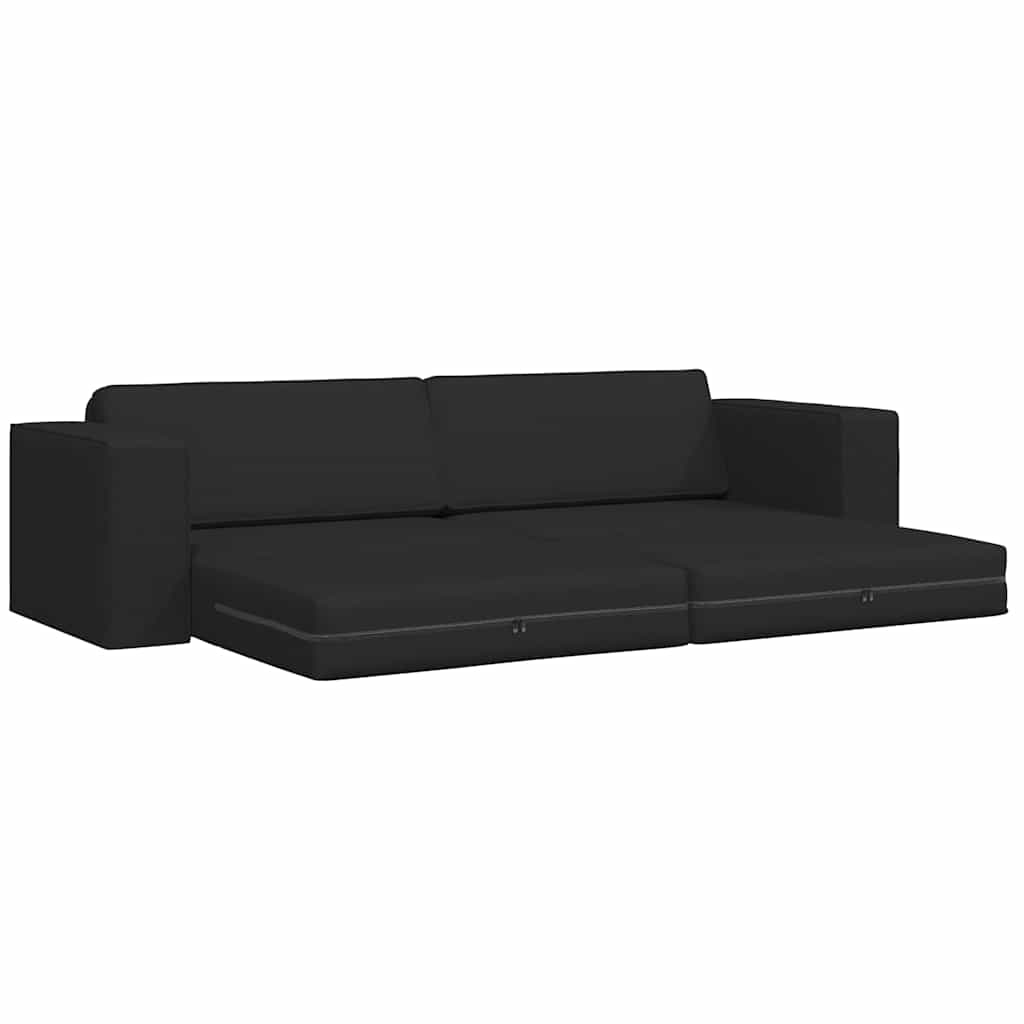 Floor Sofa Bed Black 245 x 78 x 77 cm Fabric