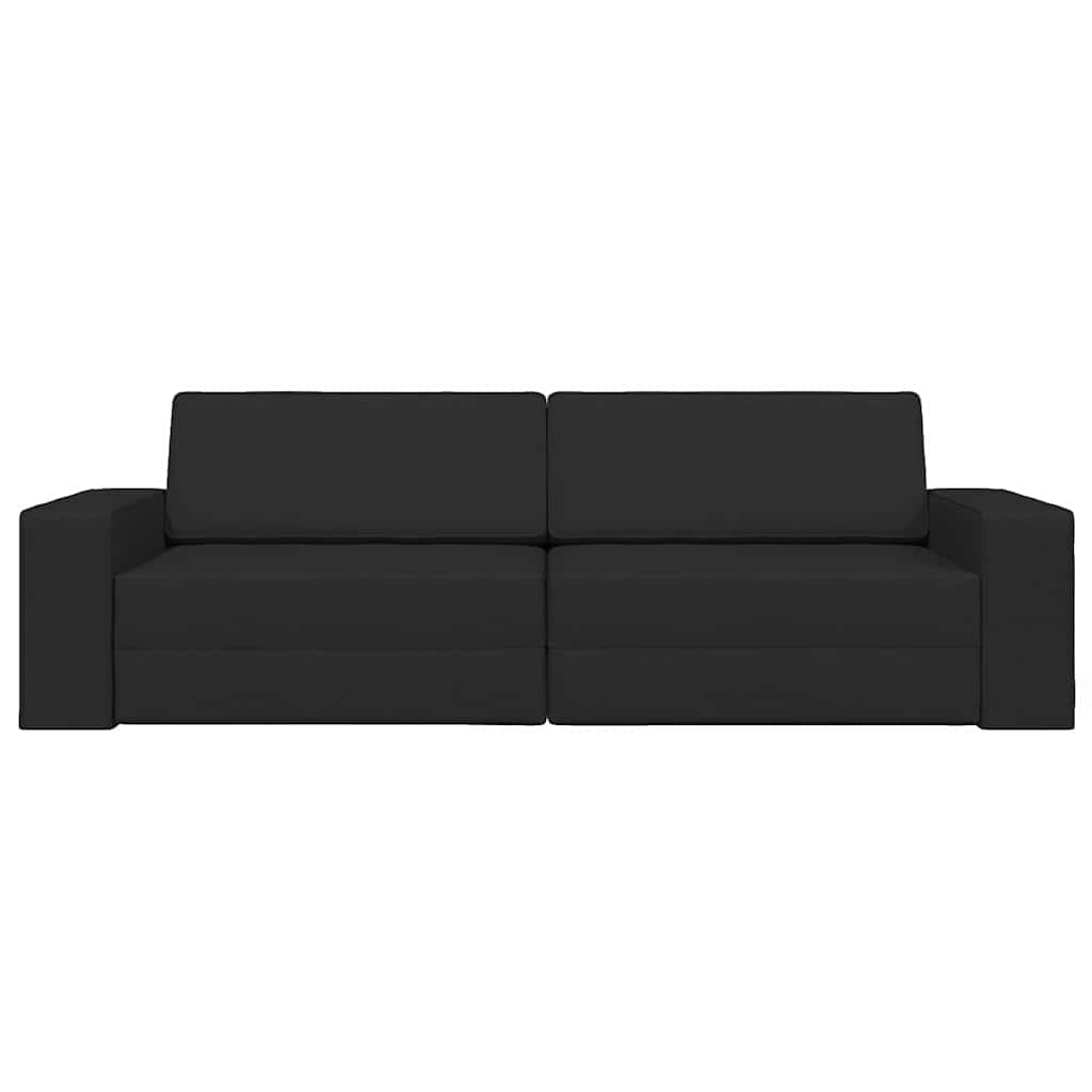 Floor Sofa Bed Black 245 x 78 x 77 cm Fabric