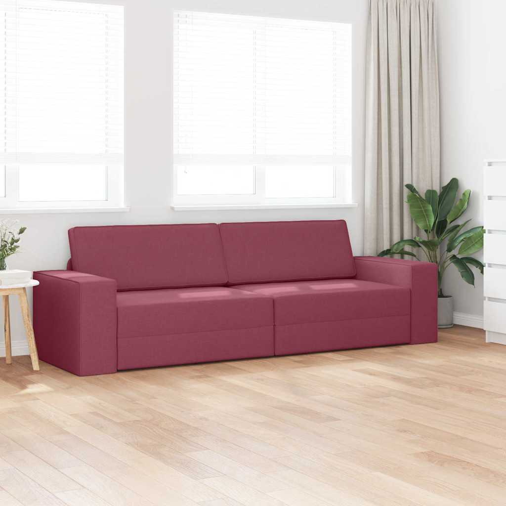Floor Sofa Bed Wine red 245 x 78 x 77 cm Fabric
