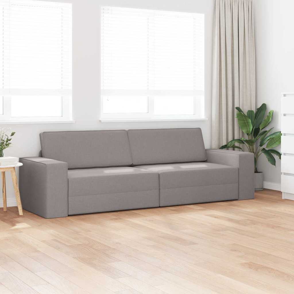 Floor Sofa Bed Taupe 245 x 78 x 77 cm Fabric