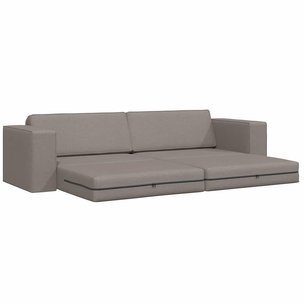 Floor Sofa Bed Taupe 245 x 78 x 77 cm Fabric