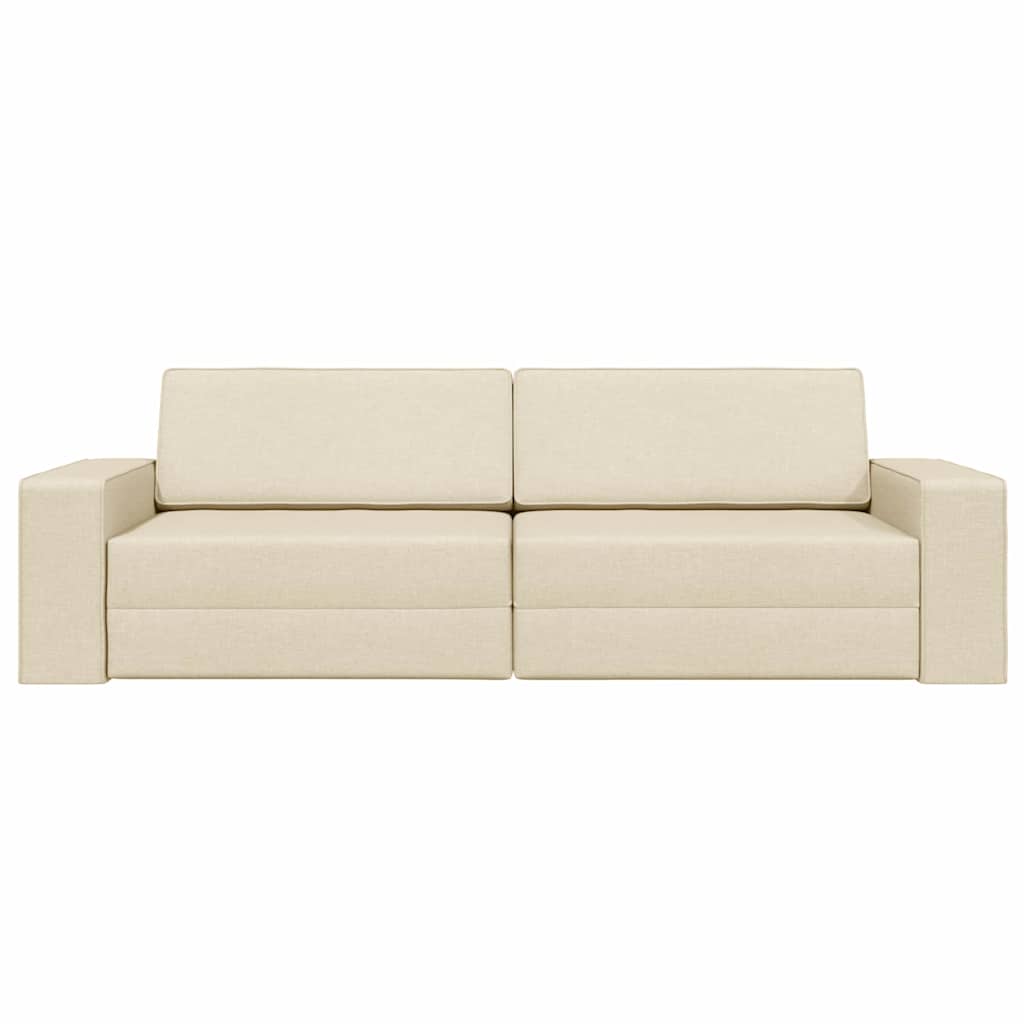 Floor Sofa Bed Cream 245 x 78 x 77 cm Fabric