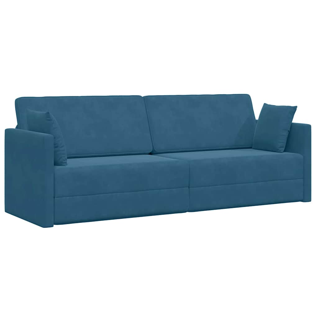 Sofa Bed Blue 213 x 70 x 77 cm Velvet