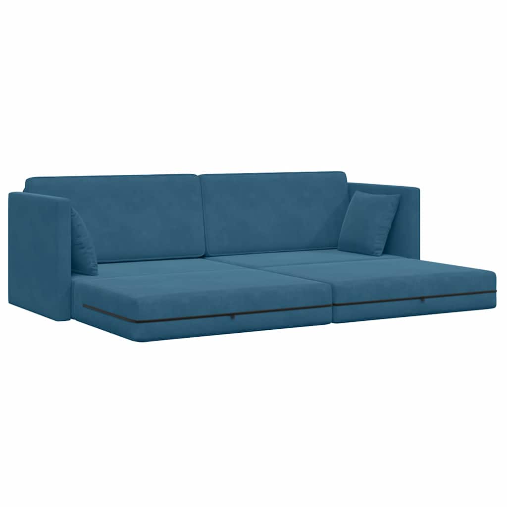 Sofa Bed Blue 213 x 70 x 77 cm Velvet