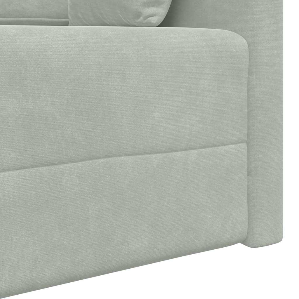 Sofa Bed Light grey 213 x 70 x 77 cm Velvet