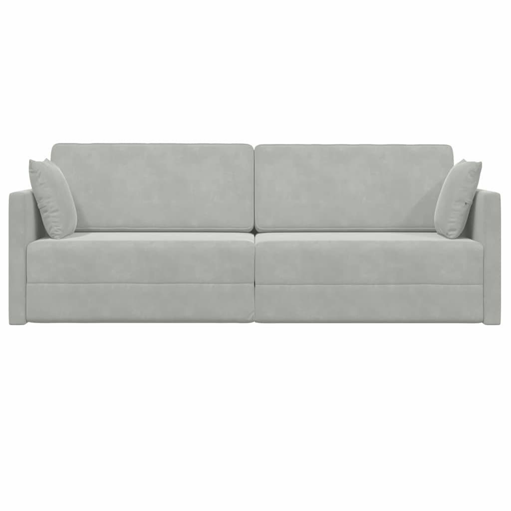 Sofa Bed Light grey 213 x 70 x 77 cm Velvet