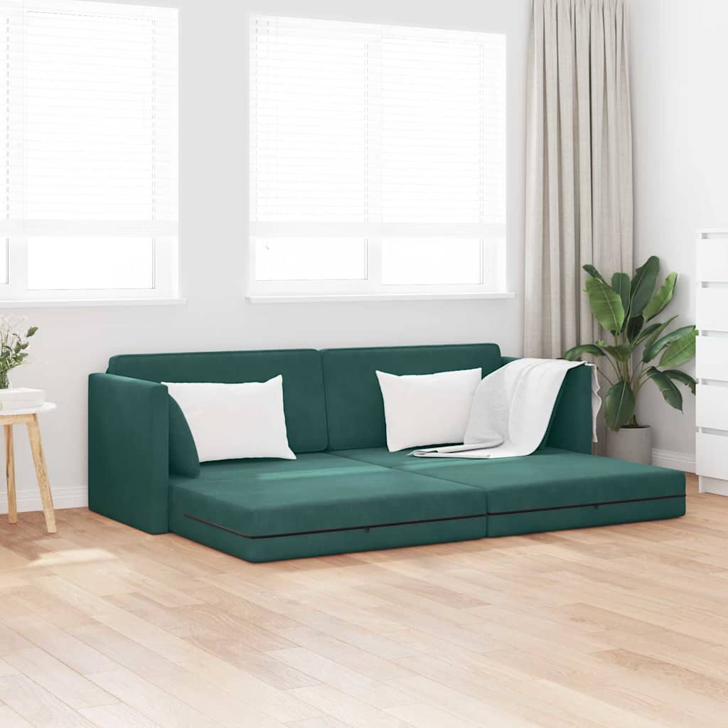 Sofa Bed Dark green 213 x 70 x 77 cm Velvet