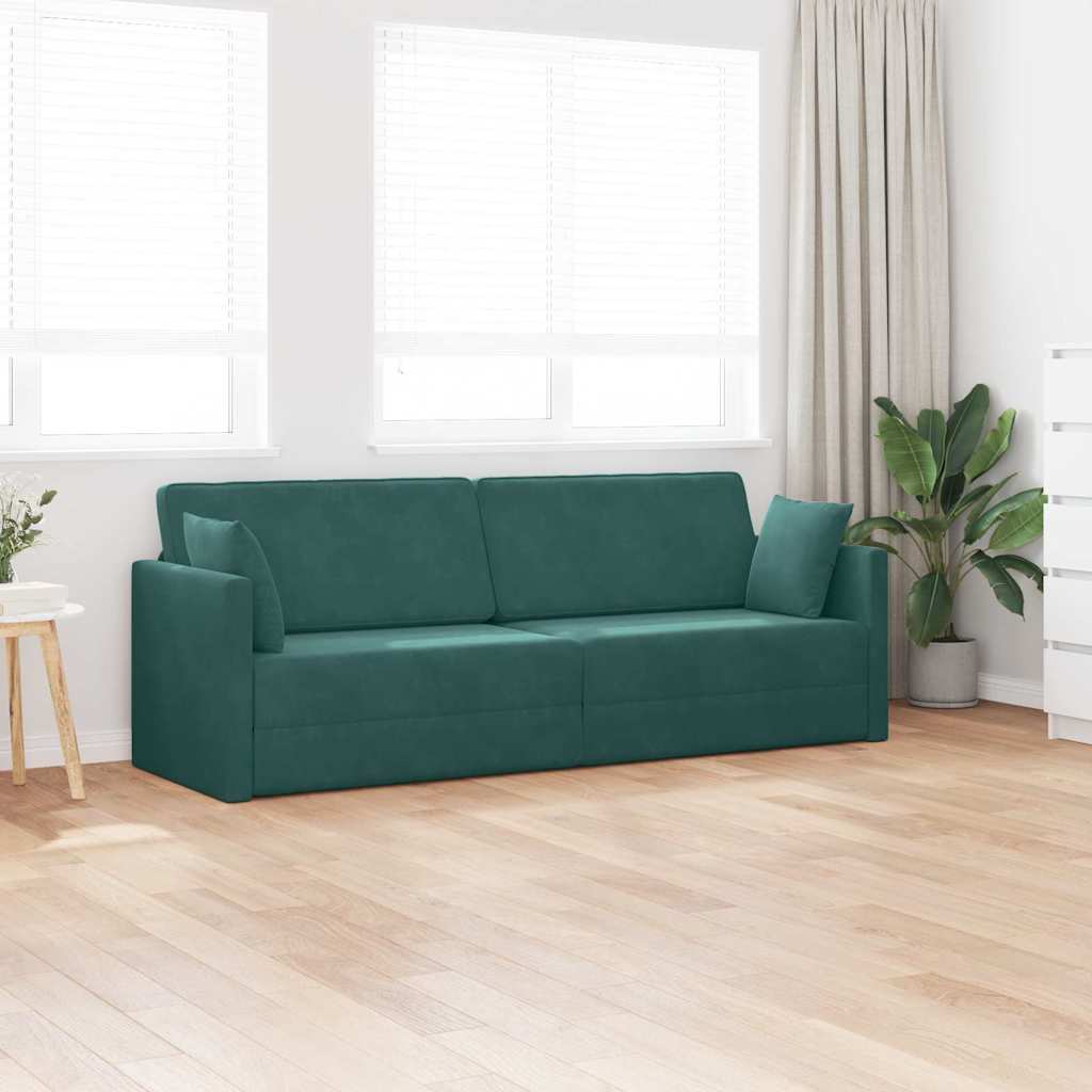 Sofa Bed Dark green 213 x 70 x 77 cm Velvet