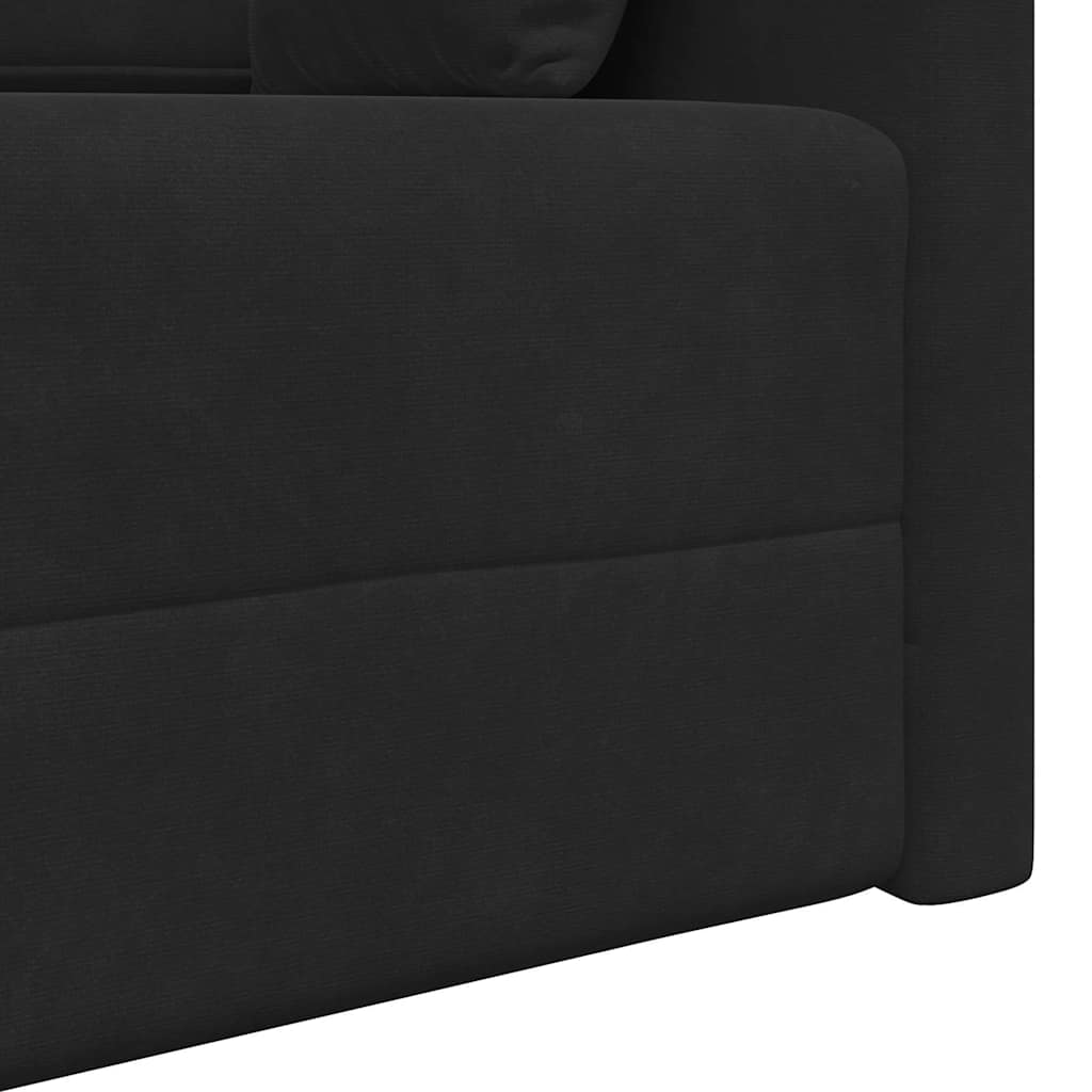 Sofa Bed Black 213 x 70 x 77 cm Velvet