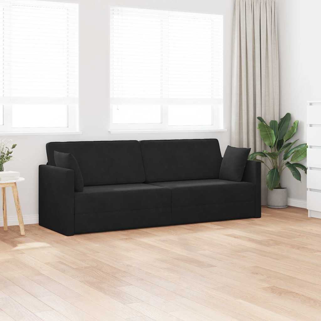 Sofa Bed Black 213 x 70 x 77 cm Velvet