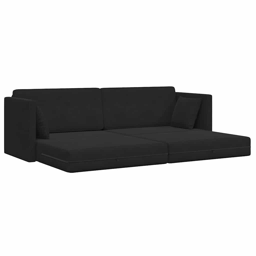 Sofa Bed Black 213 x 70 x 77 cm Velvet