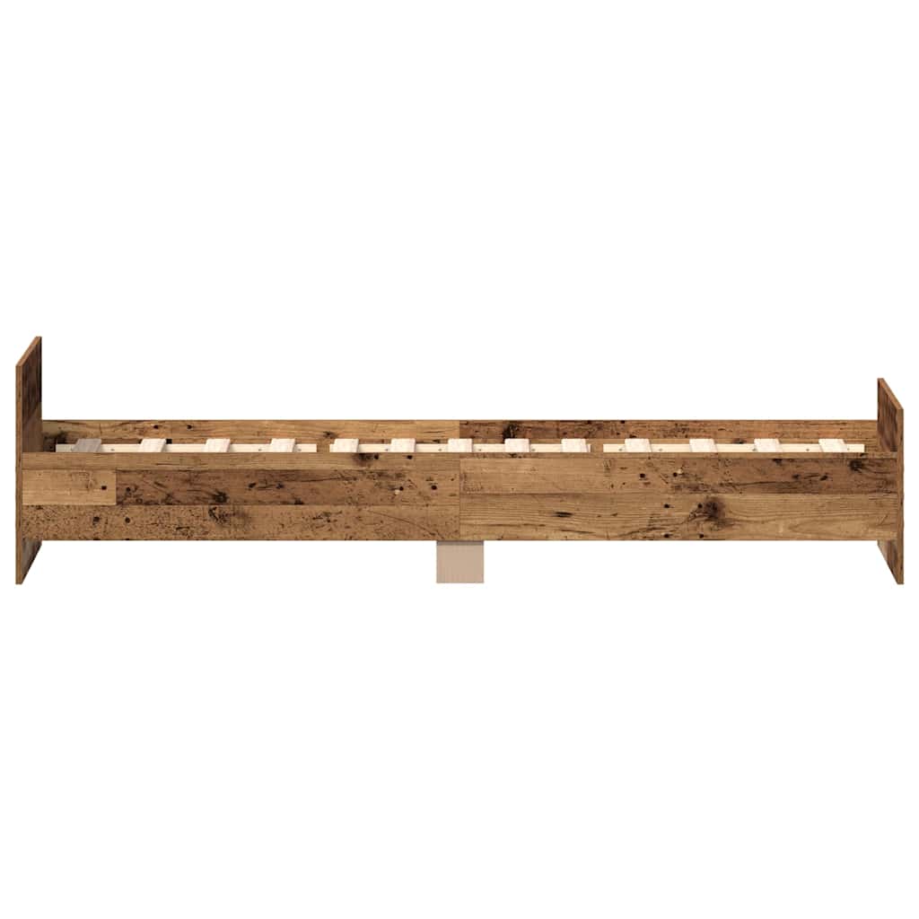 Bed Frame without Mattress Old Wood 100x200 cm Engineered Wood