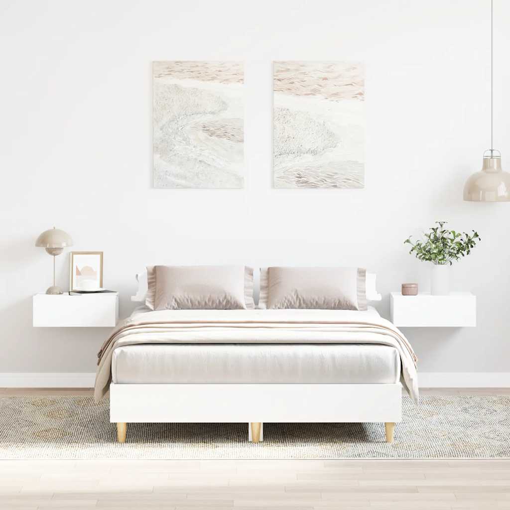 Bed Frame No Mattress White 120x200 cm Engineered Wood
