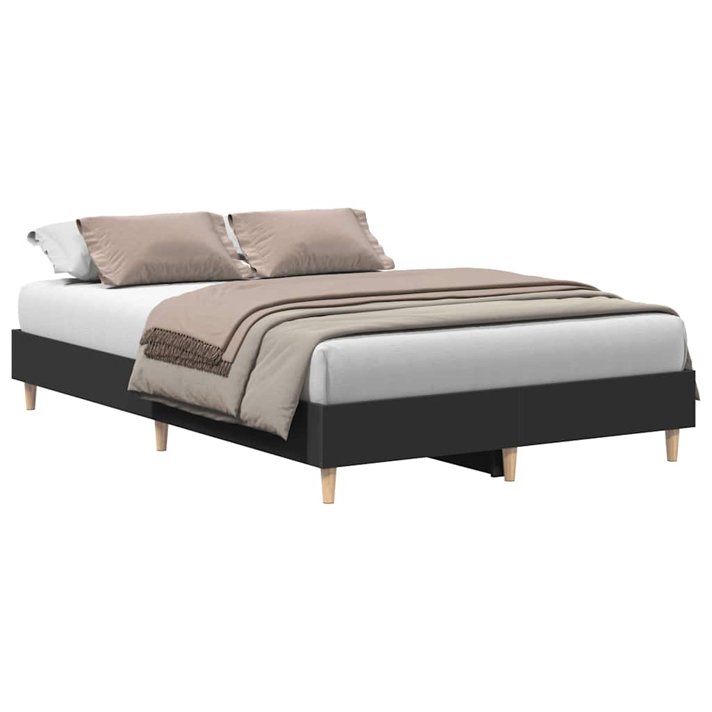 Bed Frame No Mattress Black 120x200 cm Engineered Wood