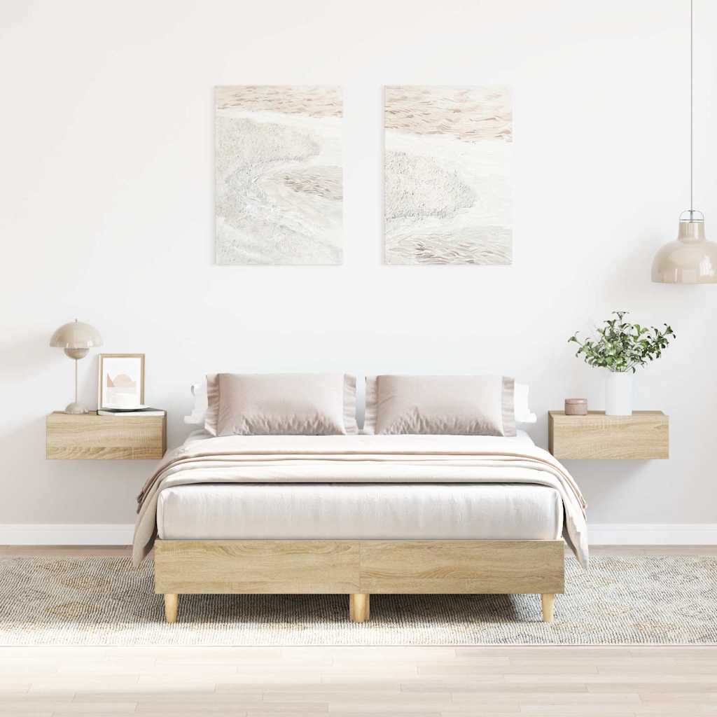 Bed Frame No Mattress Sonoma Oak 120x200 cm Engineered Wood