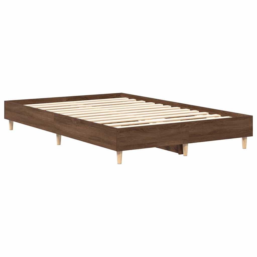 Bed Frame No Mattress Brown Oak 120x200 cm Engineered Wood