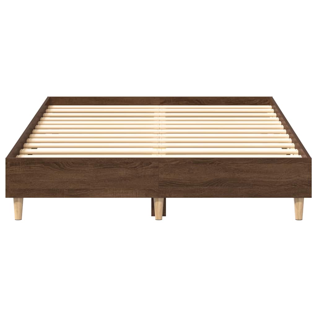 Bed Frame No Mattress Brown Oak 120x200 cm Engineered Wood