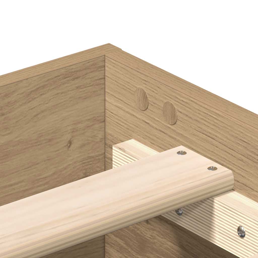 Bed Frame No Mattress Artisan Oak 120x200 cm Engineered Wood