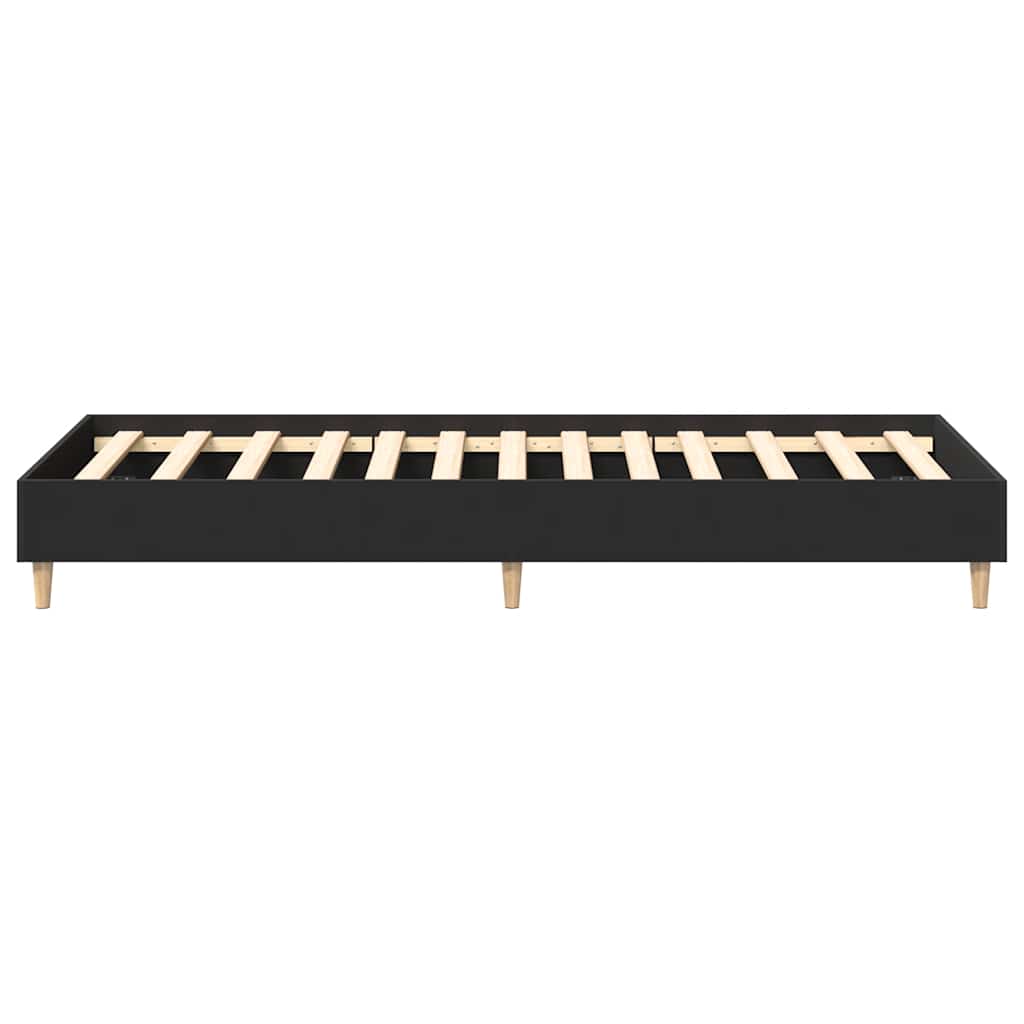 Bed Frame No Mattress Black 100x200 cm Engineered Wood