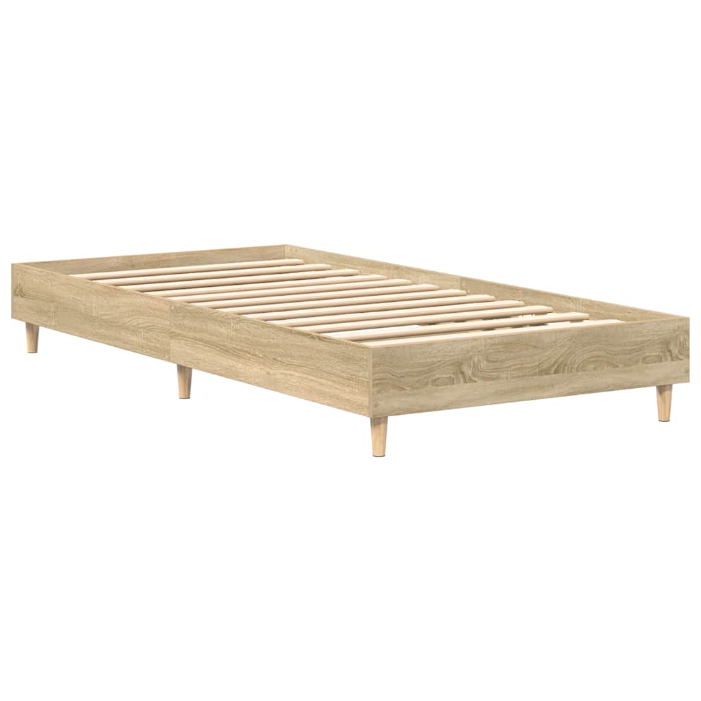 Bed Frame No Mattress Sonoma Oak 100x200 cm Engineered Wood