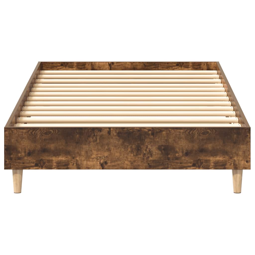 Bed Frame No Mattress Smoked Oak 100x200 cm Engineered Wood