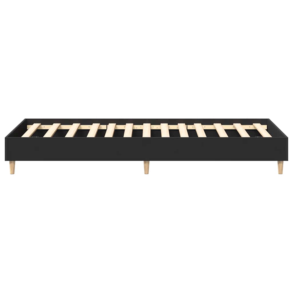Bed Frame No Mattress Black 90x200 cm Engineered Wood