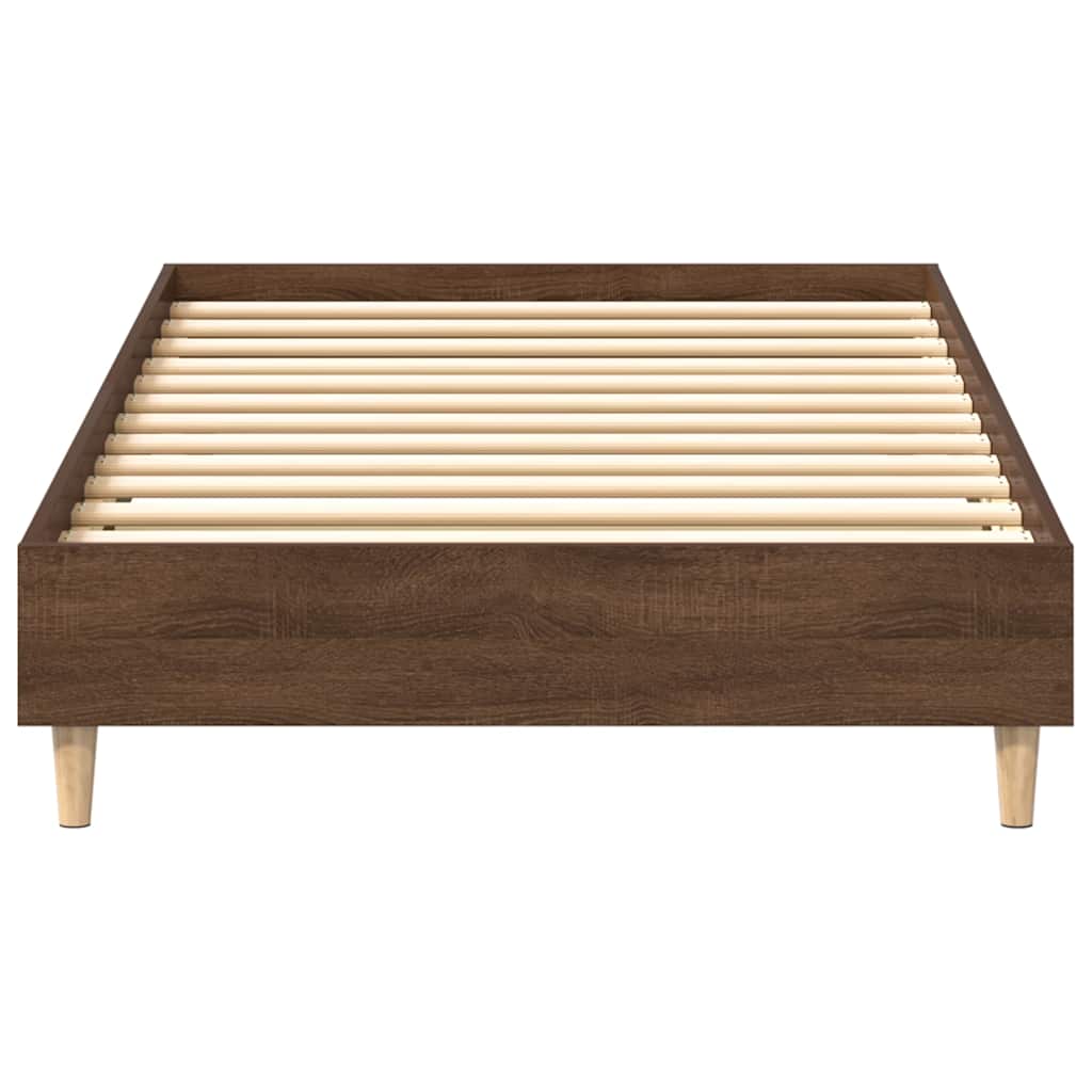 Bed Frame No Mattress Brown Oak 90x200 cm Engineered Wood